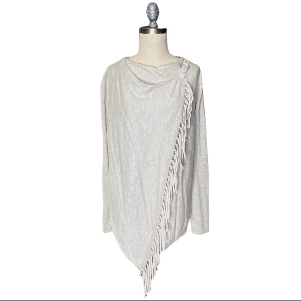 Wrap Fringe Buckle Sweater